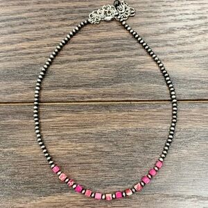 Handmade 15" Navajo Square Gemstone Necklace
